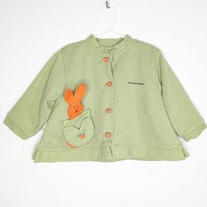 Magi green orange Jardin Des Capucines button up cardigan sweater 2